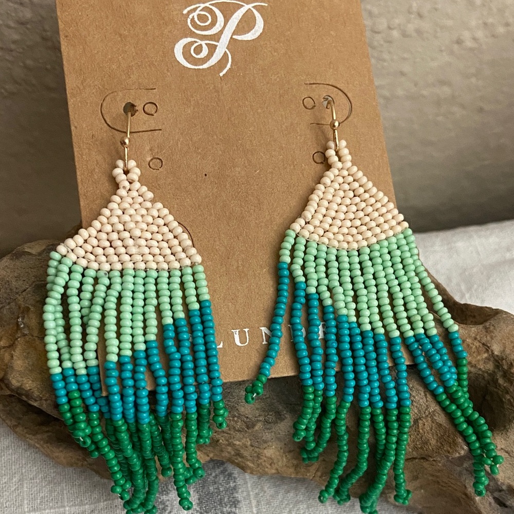 NWTS PLUNDER Handcrafted Beaded Fringe Earrings